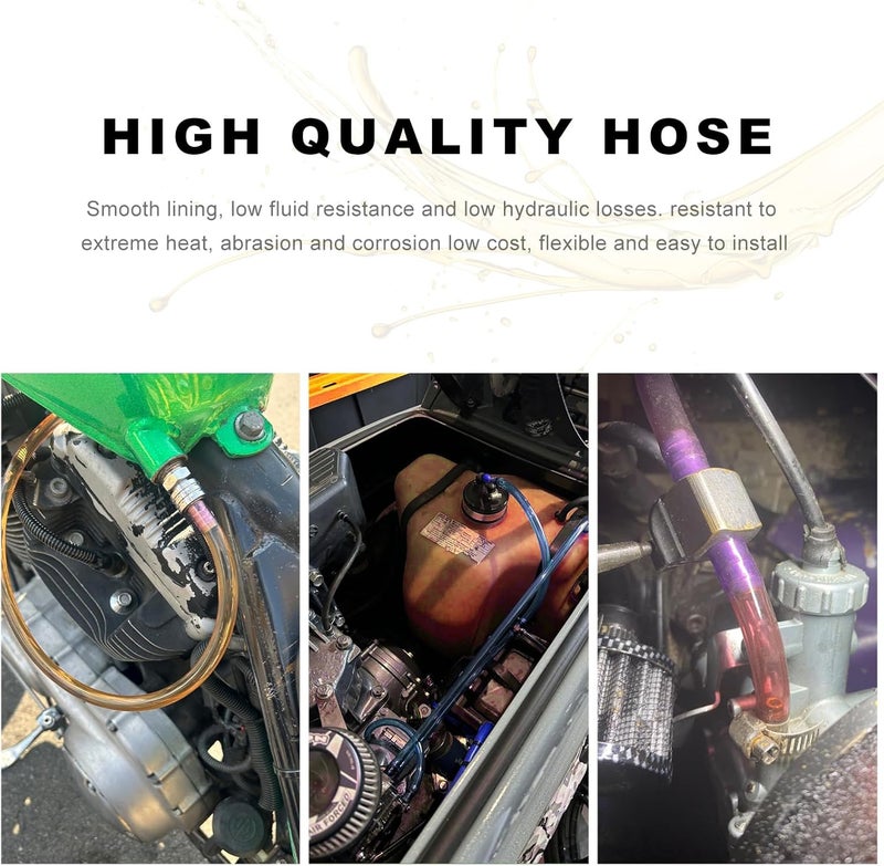 KVAEY Colorful Fuel Line Hose Tube, Flexible Anticorrosion Silicone Gas Line Petrol Hose Line, Soft High Performance Vacuum Tubing Hose Replacement for Motorcycle Dirt Pit Bike ATV (Yellow) - Image 4